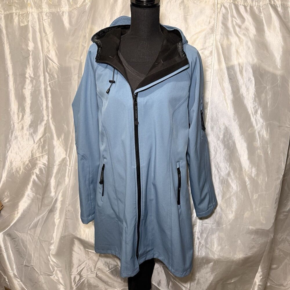 Ilse Jacobsen Hornbaek Rain Coat Women’s 48 /US 18 Hooded Waterproof Jacket Blue